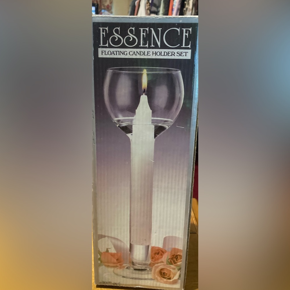 NWT Essence Glass Floating Candle Holder With Sunflowers (No Candle Included)